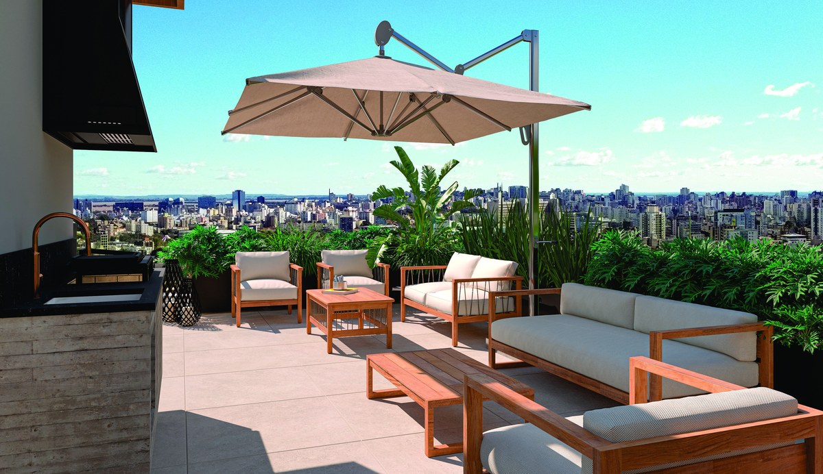 Rooftop do Évora com vista para Porto Alegre
